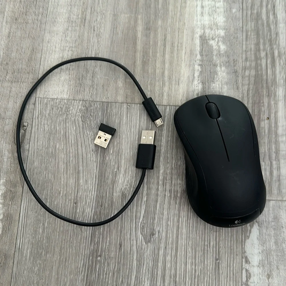 Logitech mouse with usb port and usb to micro usb cable